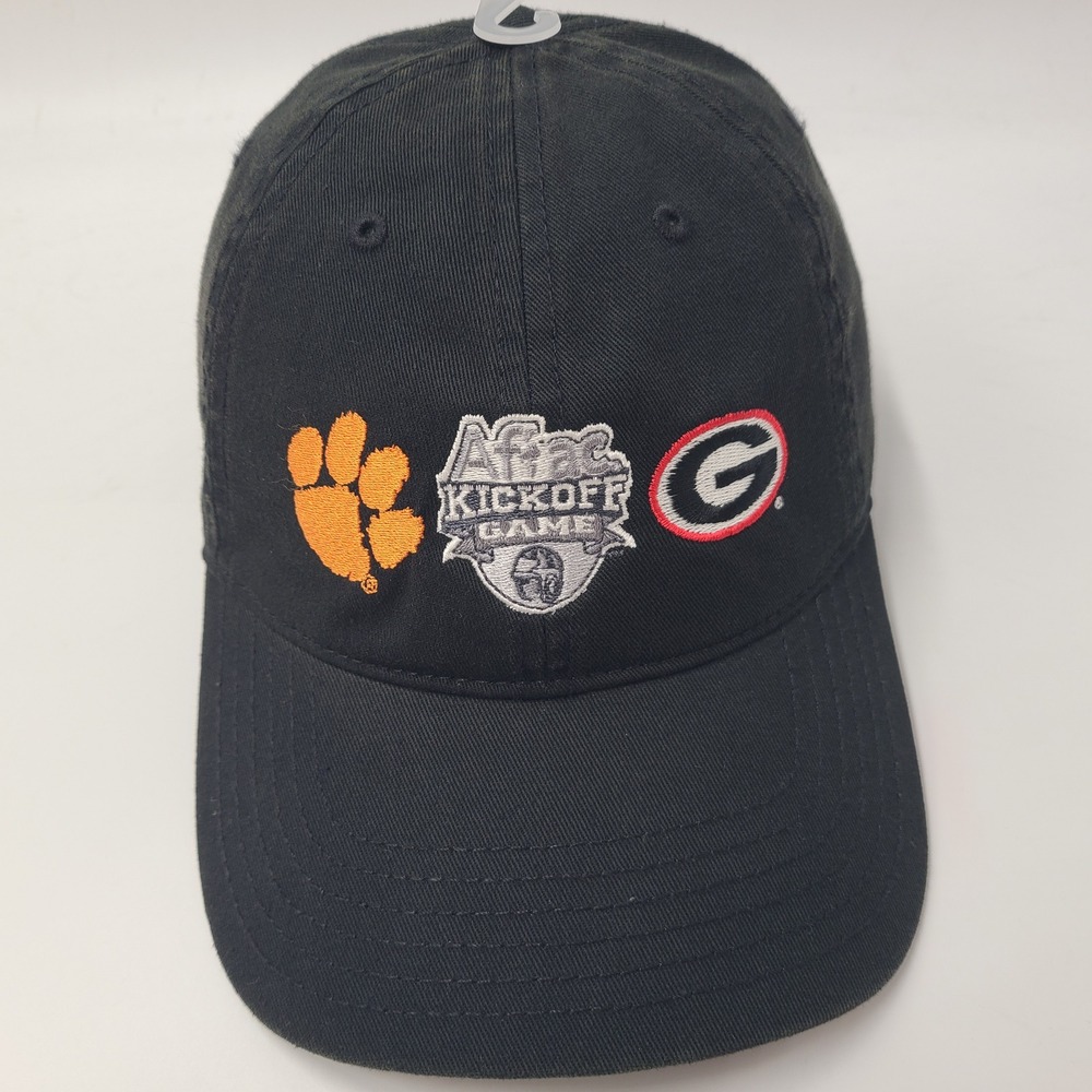 Georgia Bulldogs Clemson Tigers Hat Strapback Black NCAA Aflac Kickoff Game Men